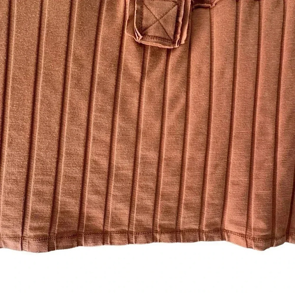 WE THE FREE | IN THE MIX HENLEY RIBBED LONG SLEEVE SHIRT HORIZON ORANGE | X SM - Picture 4 of 7